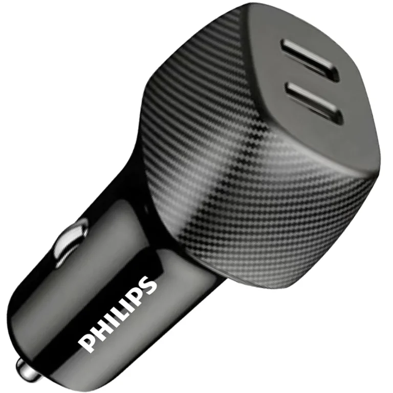 شارژر فندکی فست شارژ فیلیپس Philips مدل DLP5522CC توان 60 وات با کابل